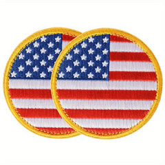 J CARP 2pcs Round Tactical U S Flag Patches For Men Flag Insignia Patch