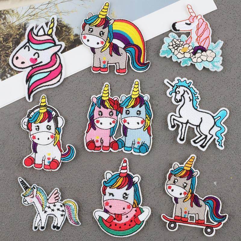 9pcs Unicorn Theme Iron On Patches For Girls