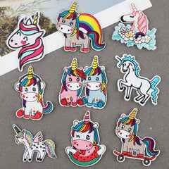 9pcs Unicorn Theme Iron On Patches For Girls