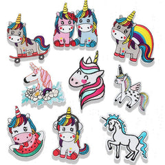 9pcs Unicorn Theme Iron On Patches For Girls