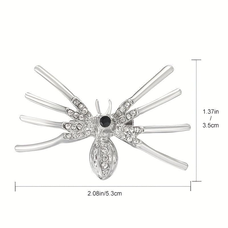Gothic Inlaid Spider Brooch for Men