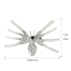 Gothic Inlaid Spider Brooch for Men