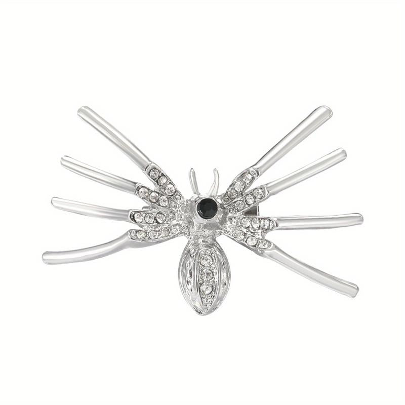 Gothic Inlaid Spider Brooch for Men