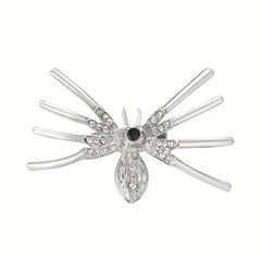 Gothic Inlaid Spider Brooch for Men