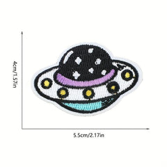 Astronaut Theme Iron On Patches For Girls Sew On Embroidered Applique