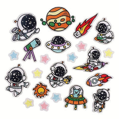 Astronaut Theme Iron On Patches For Girls Sew On Embroidered Applique