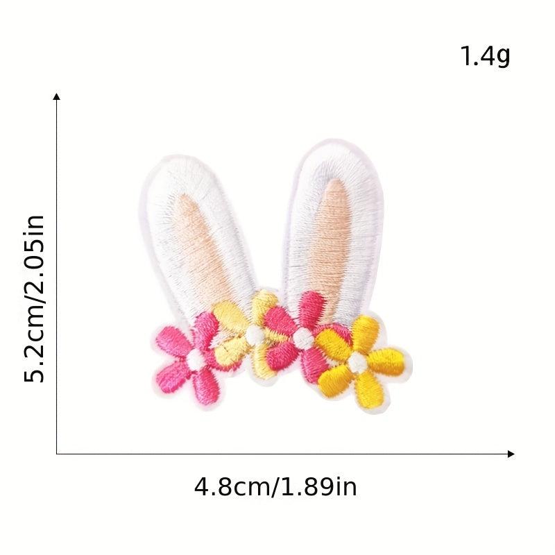 9pcs Rabbit Ears Iron On Patches For Men Sew On Embroidered Applique