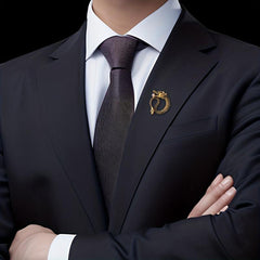 Dragon Pearl Brooch Vintage Collar Pin For Men