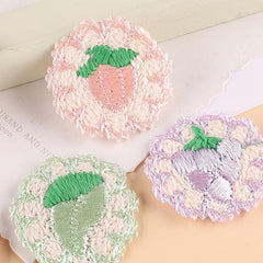 5pcs Lace Trim Fruit Embroidery Patches DIY Clothes Accessories