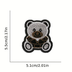 9pcs Bear Iron On Patches Embroidered Applique Repair Patch DIY Craft
