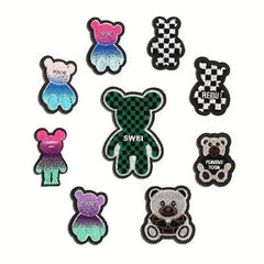 9pcs Bear Iron On Patches Embroidered Applique Repair Patch DIY Craft