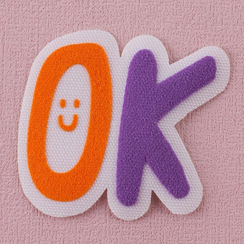 5PCS 3D Printing Letter Style Decorative Cloth Stickers for Girls