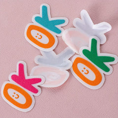 5PCS 3D Printing Letter Style Decorative Cloth Stickers for Girls