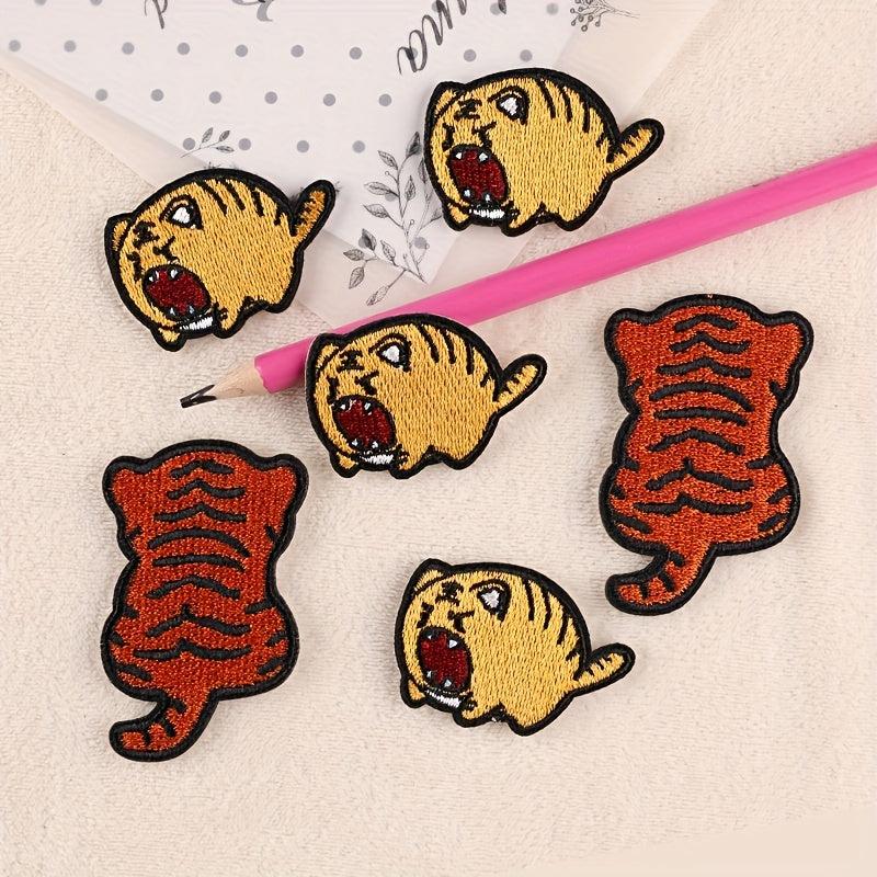 6pcs Tiger Embroidery DIY Patch for Clothes Backpack Hat
