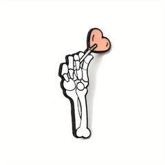Halloween Punk Couple Brooch Love Lollipop Skeleton Hand Gift