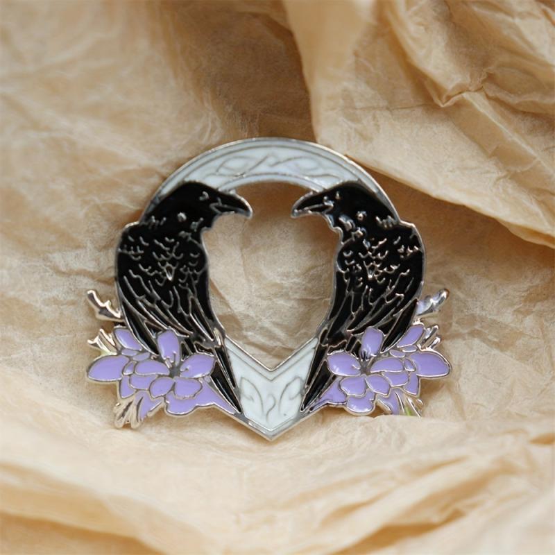 Anime Crow Flower Brooch For Men