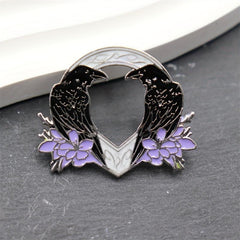 Anime Crow Flower Brooch For Men