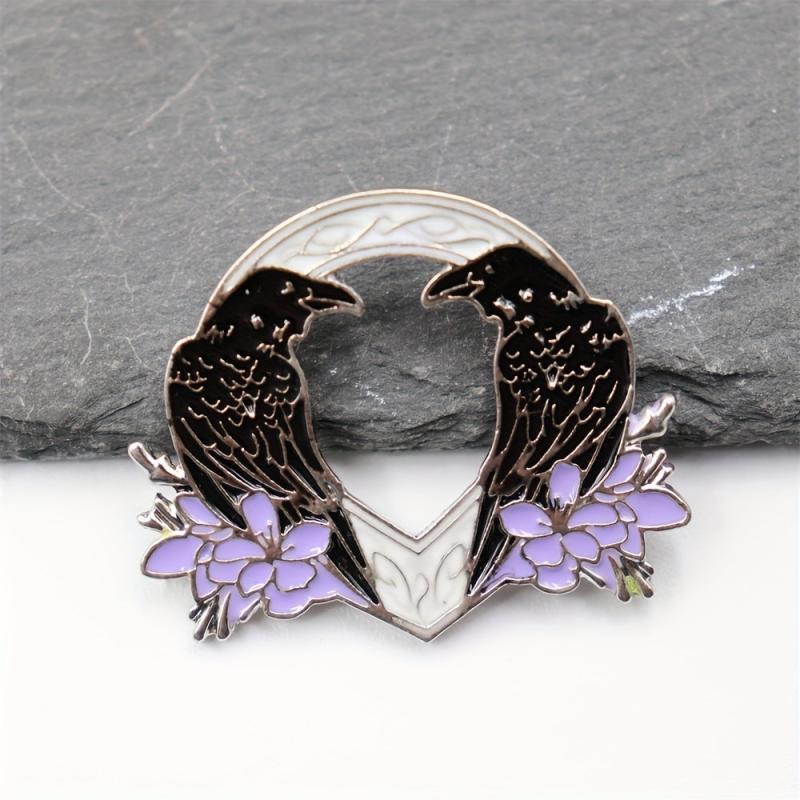 Anime Crow Flower Brooch For Men