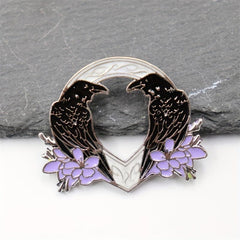 Anime Crow Flower Brooch For Men