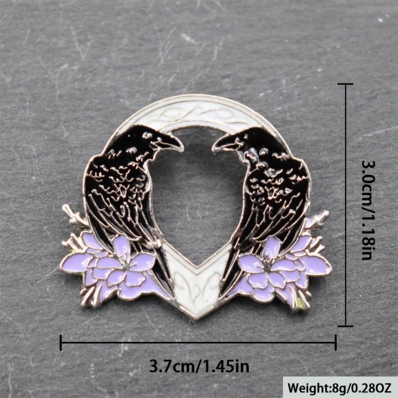 Anime Crow Flower Brooch For Men