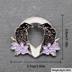 Anime Crow Flower Brooch For Men