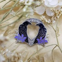 Anime Crow Flower Brooch For Men