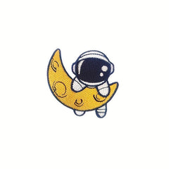 16pcs Astronaut Theme Iron On Patches Sew On Embroidered Applique Repair Patch