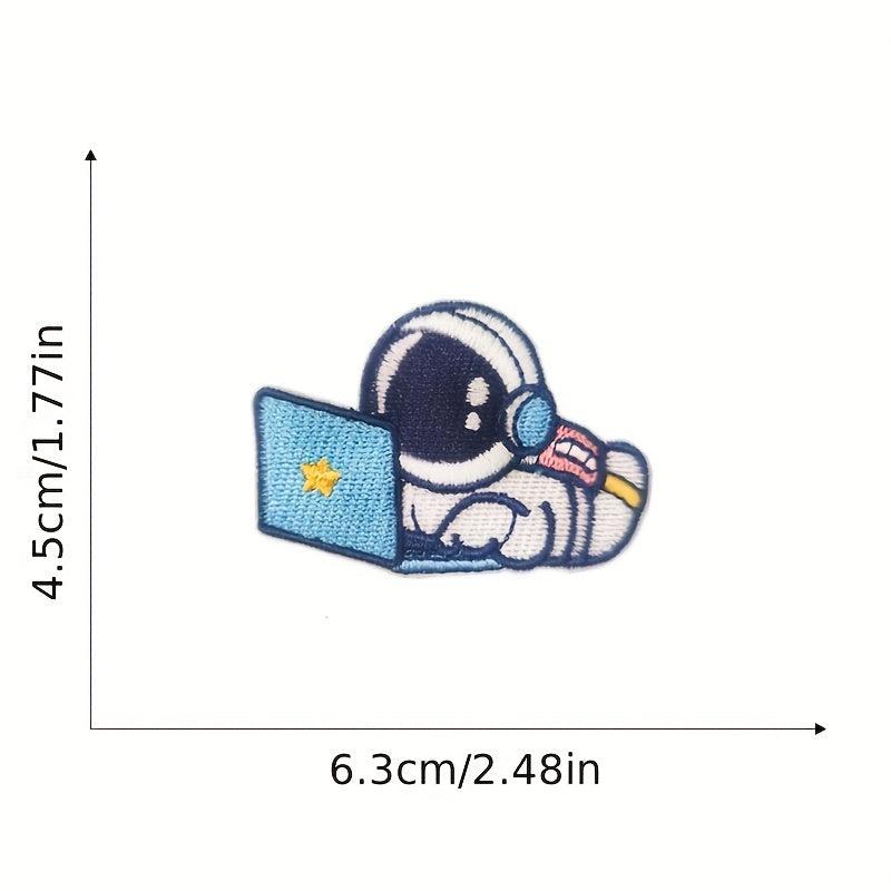 16pcs Astronaut Theme Iron On Patches Sew On Embroidered Applique Repair Patch