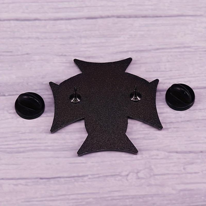 Engine Skull Brooch Cross Badge for Men