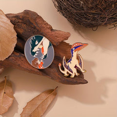 Dinosaur Enamel Pins Retro Lapel Badges Backpack Decor Brooches