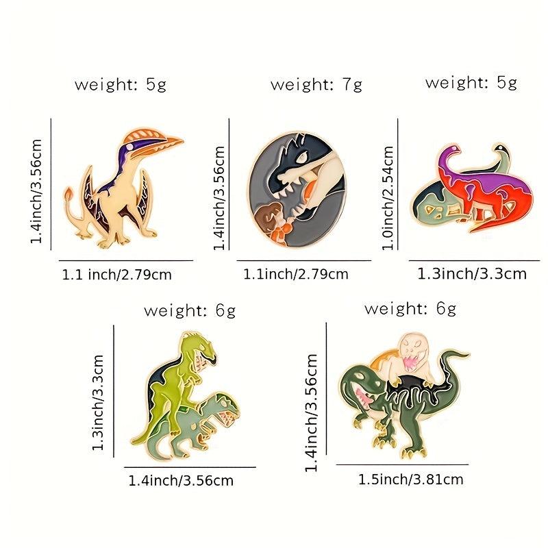 Dinosaur Enamel Pins Retro Lapel Badges Backpack Decor Brooches