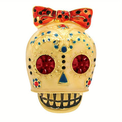 Retro Skull Glitter Brooch for Men