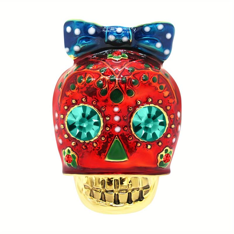 Retro Skull Glitter Brooch for Men