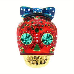 Retro Skull Glitter Brooch for Men