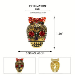 Retro Skull Glitter Brooch for Men