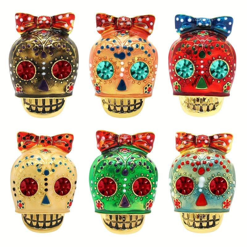 Retro Skull Glitter Brooch for Men