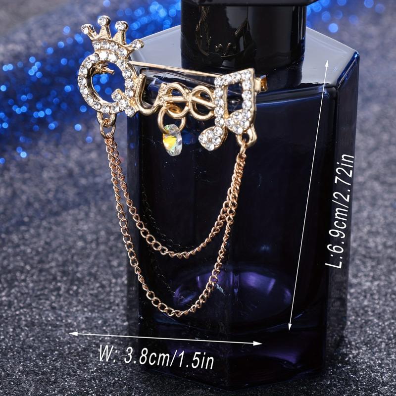 Fringe QUEEN Musical Symbol Brooch Ice Out Clothing Accessories