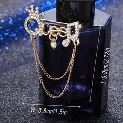 Fringe QUEEN Musical Symbol Brooch Ice Out Clothing Accessories