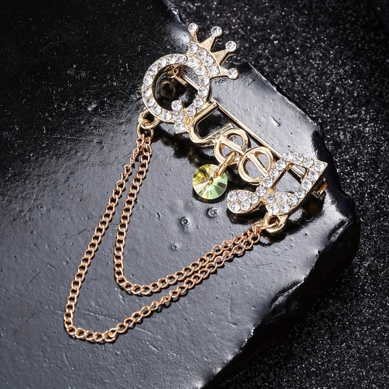 Fringe QUEEN Musical Symbol Brooch Ice Out Clothing Accessories