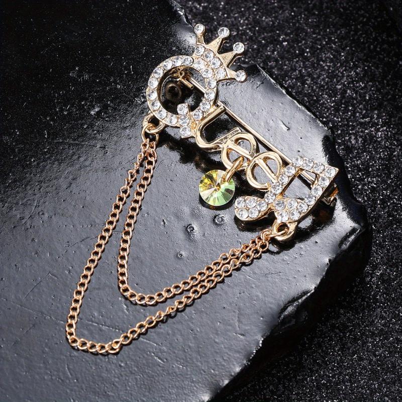Fringe QUEEN Musical Symbol Brooch Ice Out Clothing Accessories