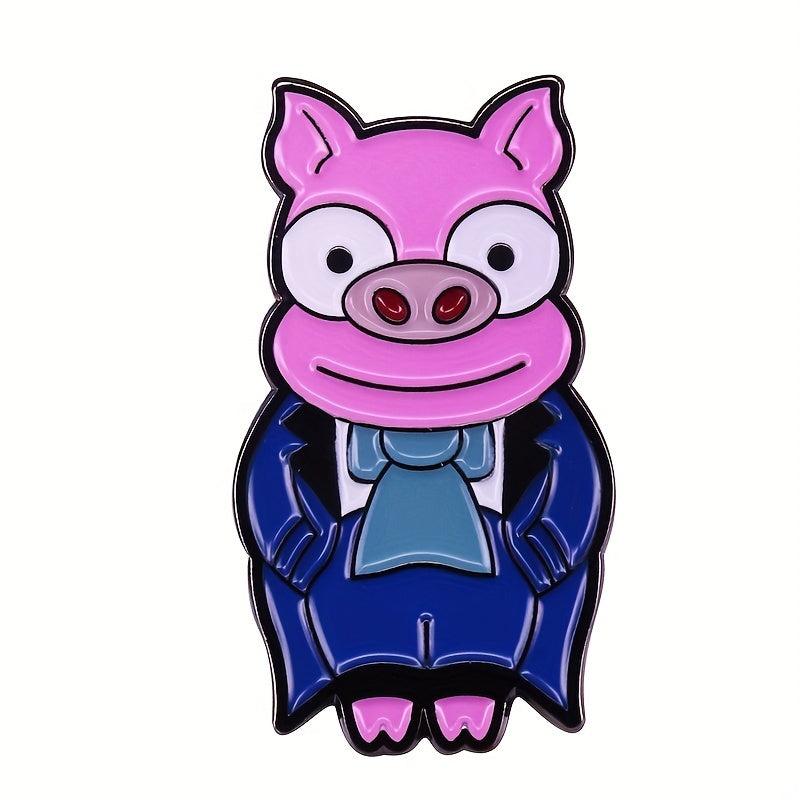 Animated Piggy Bride and Groom Brooch for Kids