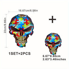 Skull Iron On Sticker Ghost Heat Transfer DIY Washable Decals