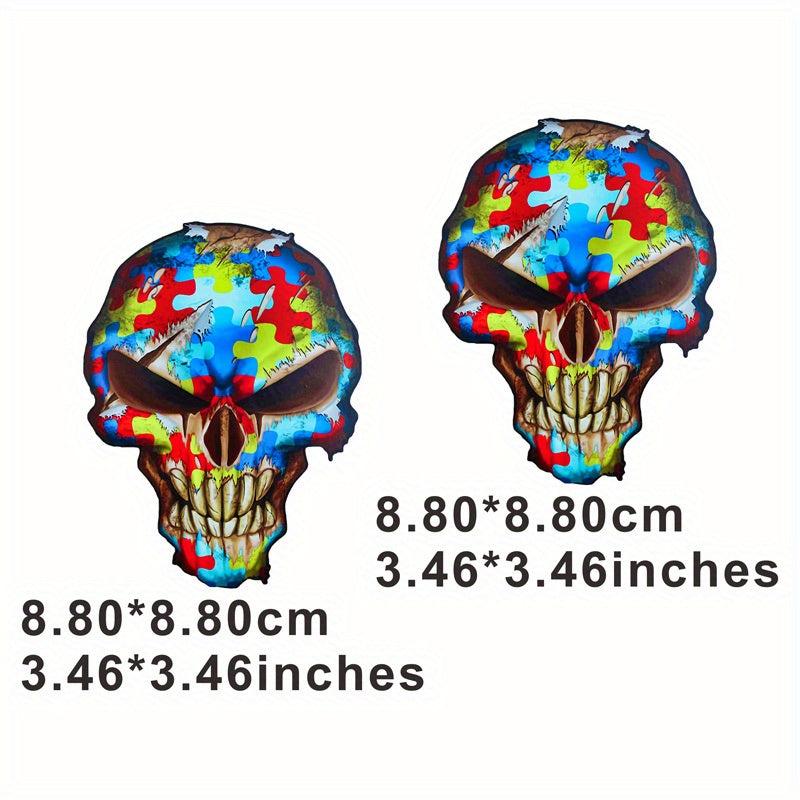 Skull Iron On Sticker Ghost Heat Transfer DIY Washable Decals