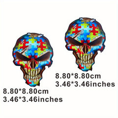 Skull Iron On Sticker Ghost Heat Transfer DIY Washable Decals
