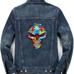 Skull Iron On Sticker Ghost Heat Transfer DIY Washable Decals