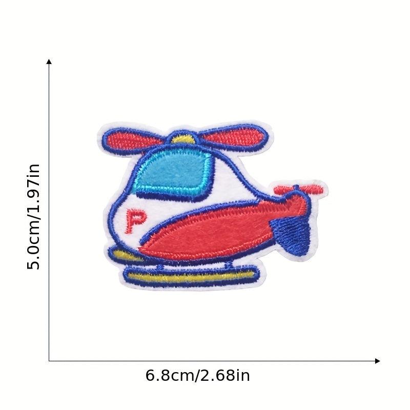 13pcs Cartoon Car Iron On Patches For Men Embroidered Applique Repair Patch