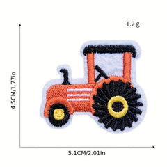 13pcs Cartoon Car Iron On Patches For Men Embroidered Applique Repair Patch
