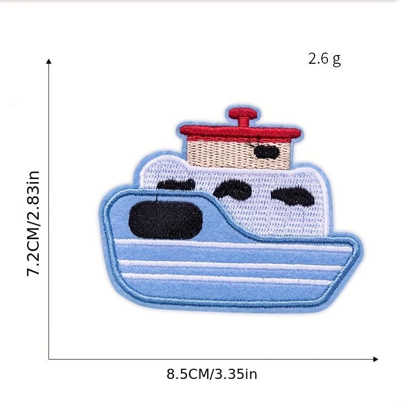 13pcs Cartoon Car Iron On Patches For Men Embroidered Applique Repair Patch