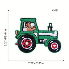 13pcs Cartoon Car Iron On Patches For Men Embroidered Applique Repair Patch