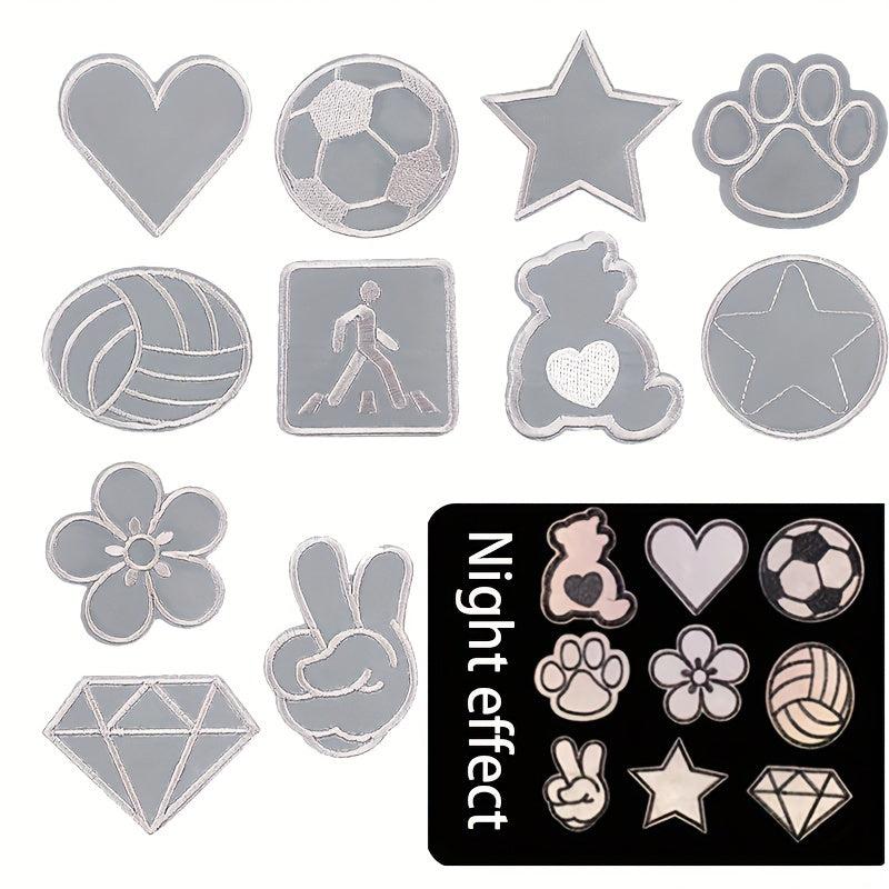 11pcs Night Effect Iron On Patches For Men Embroidered Applique Repair Patch